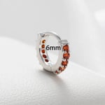 Orange / 1 Piece Simple Series Classic Geometric Copper Silver Color Zircon Women's Hoop Earrings Picture2